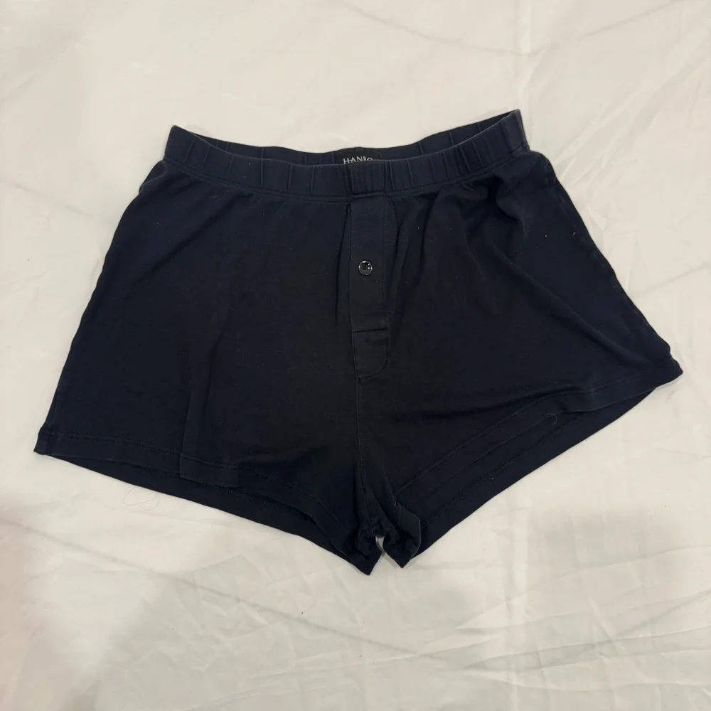 Hanro Sea Island Cotton Knit Boxers Shorts Black Size Small Luxury Underwear